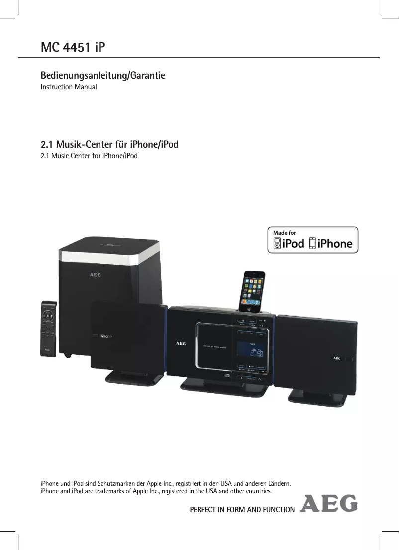 Page n°1 - Manuel utilisateur AEG MC 4451 iP