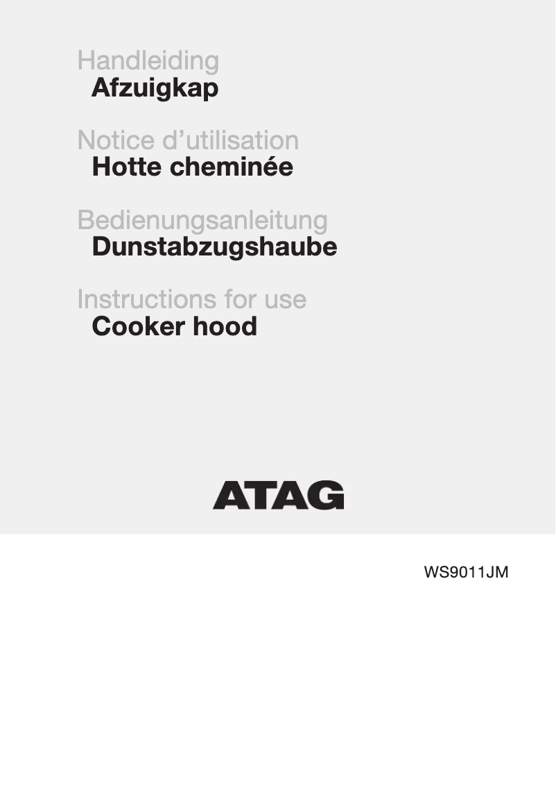 Page 1 de la notice Manuel utilisateur Atag WS9011JM