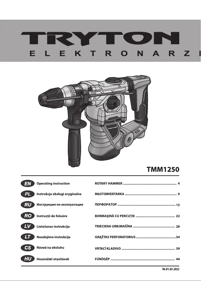 Page 1 de la notice Manuel utilisateur Tryton TMM1250