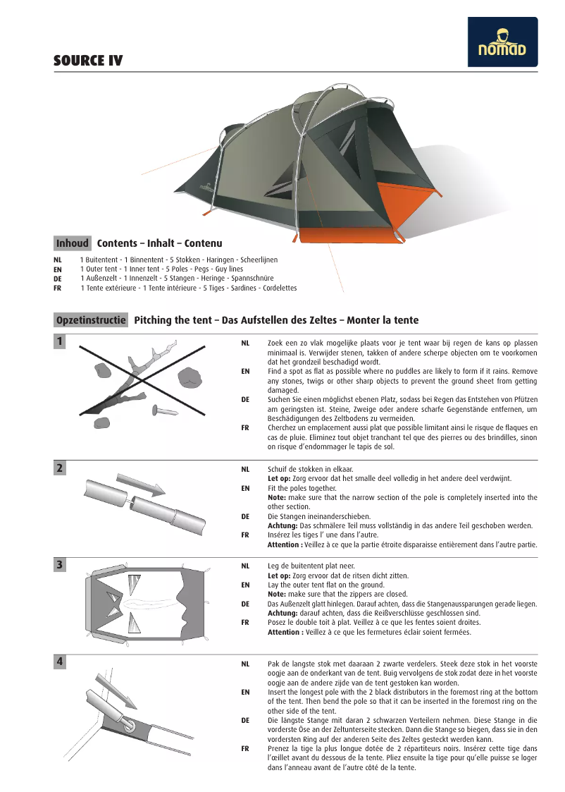 Page 1 de la notice Manuel utilisateur Nomad Source IV