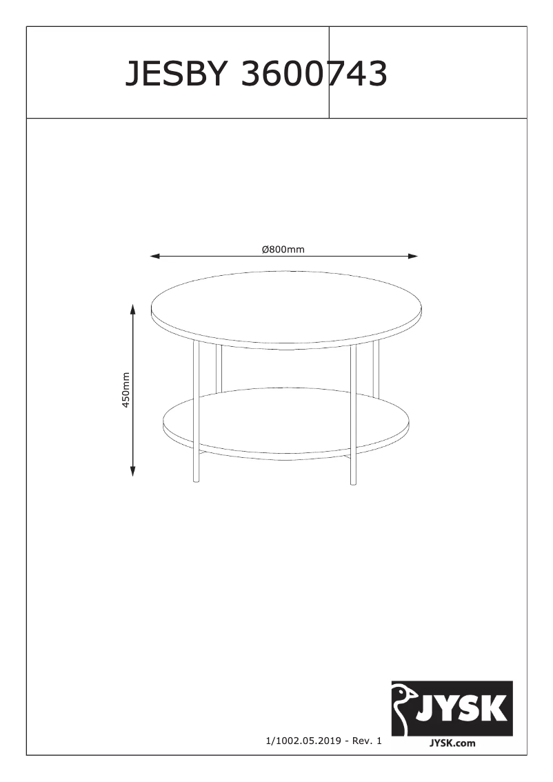 Page n°1 - Manuel utilisateur JYSK Jesby