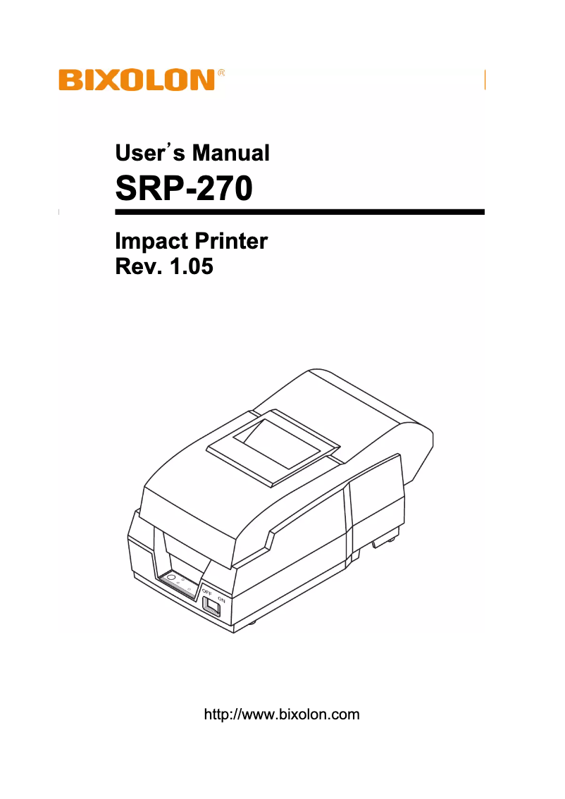 Page n°1 - Manuel utilisateur Bixolon SRP-270DUG