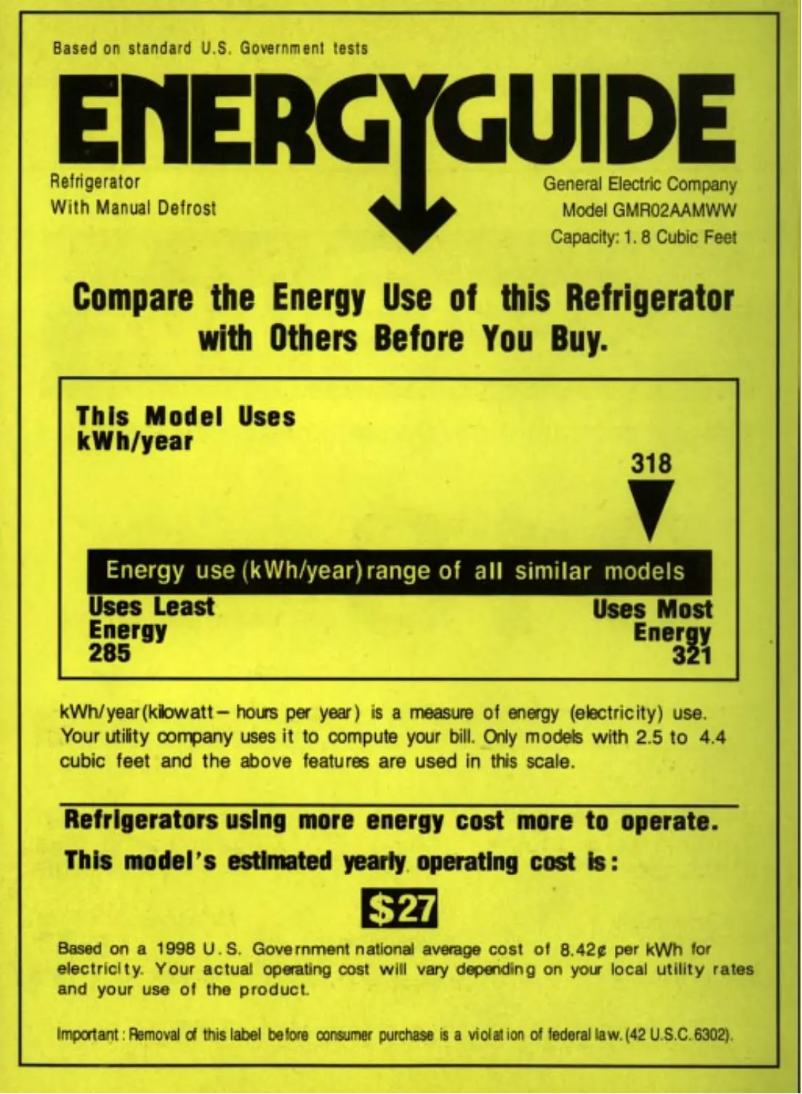 Image de la première page du manuel de l'appareil GMR02AAMWW