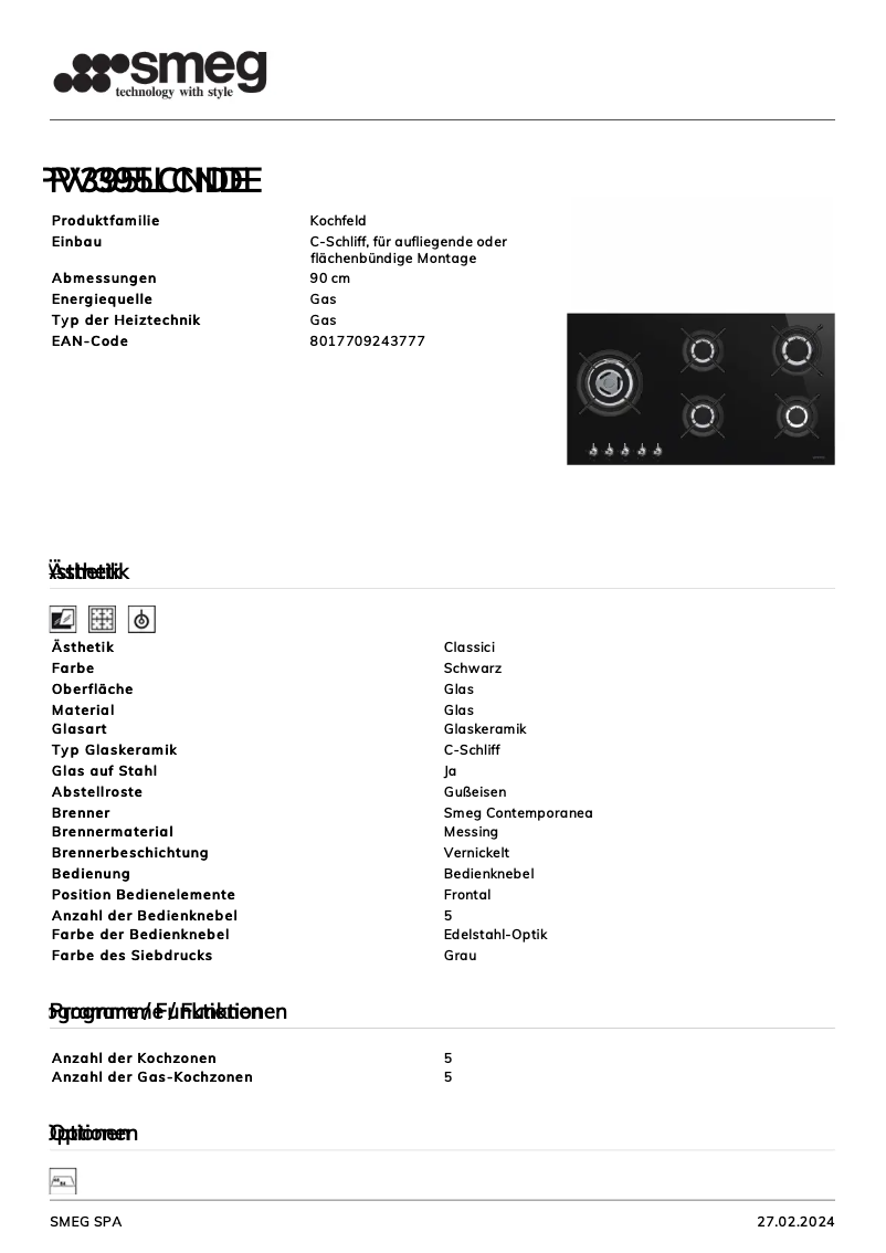 Page n°1 - Manuel utilisateur Smeg PV395LCNDE