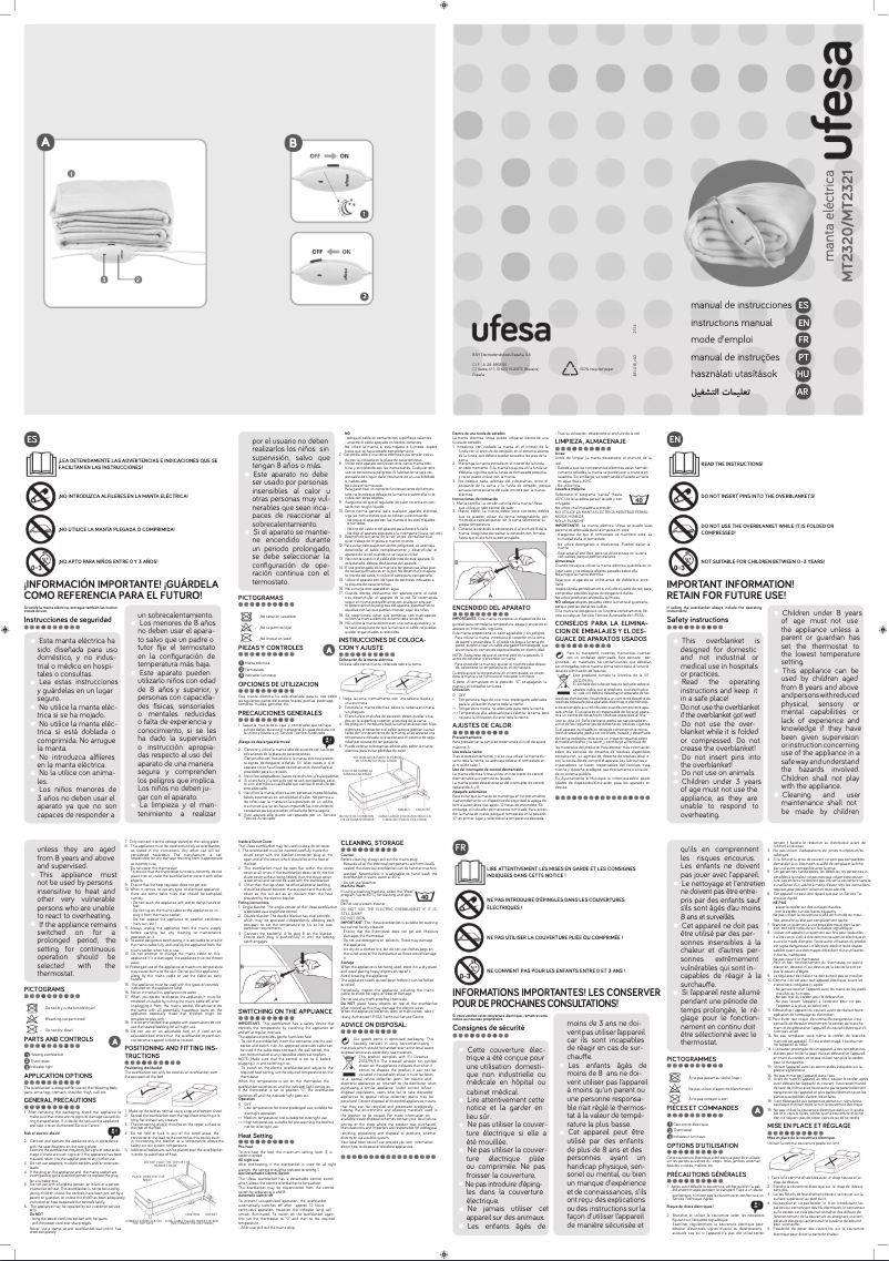 Page 1 de la notice Manuel utilisateur Ufesa MT2320