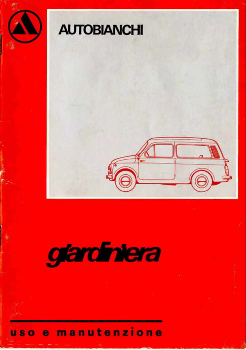 Page n°1 - Manuel utilisateur Autobianchi Giardiniera (1974)
