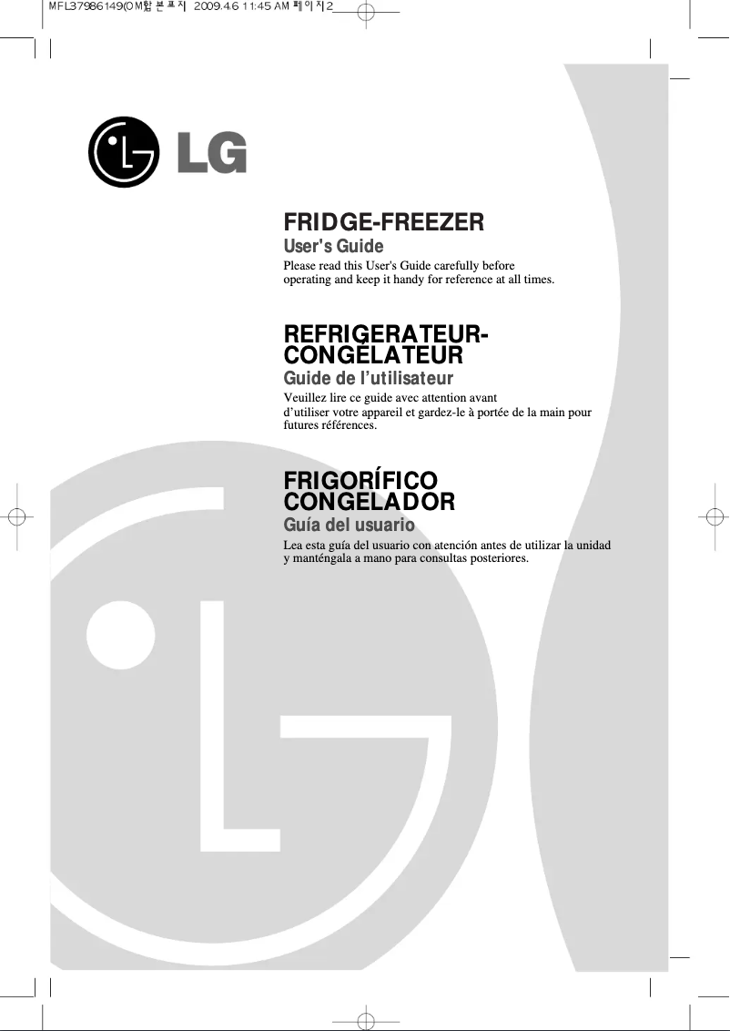 Image de la première page du manuel de l'appareil GR-B4591WHT