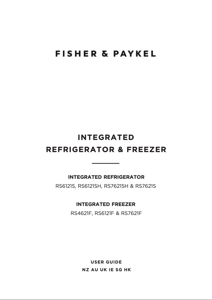 Page 1 de la notice Manuel utilisateur Fisher & Paykel RS6121SRHK2