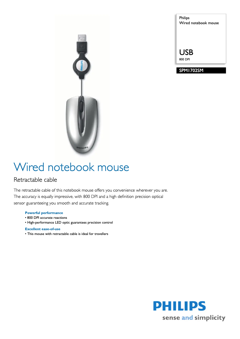 Page 1 de la notice Manuel utilisateur Philips SPM1702SM