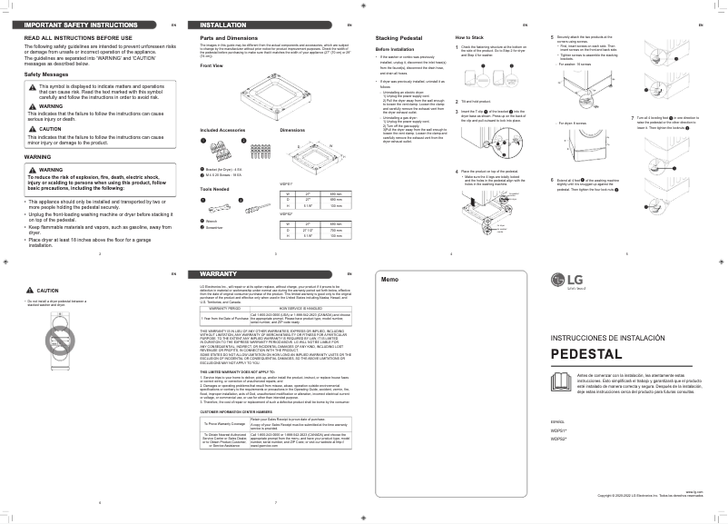 Image de la première page du manuel de l'appareil WDPS2W