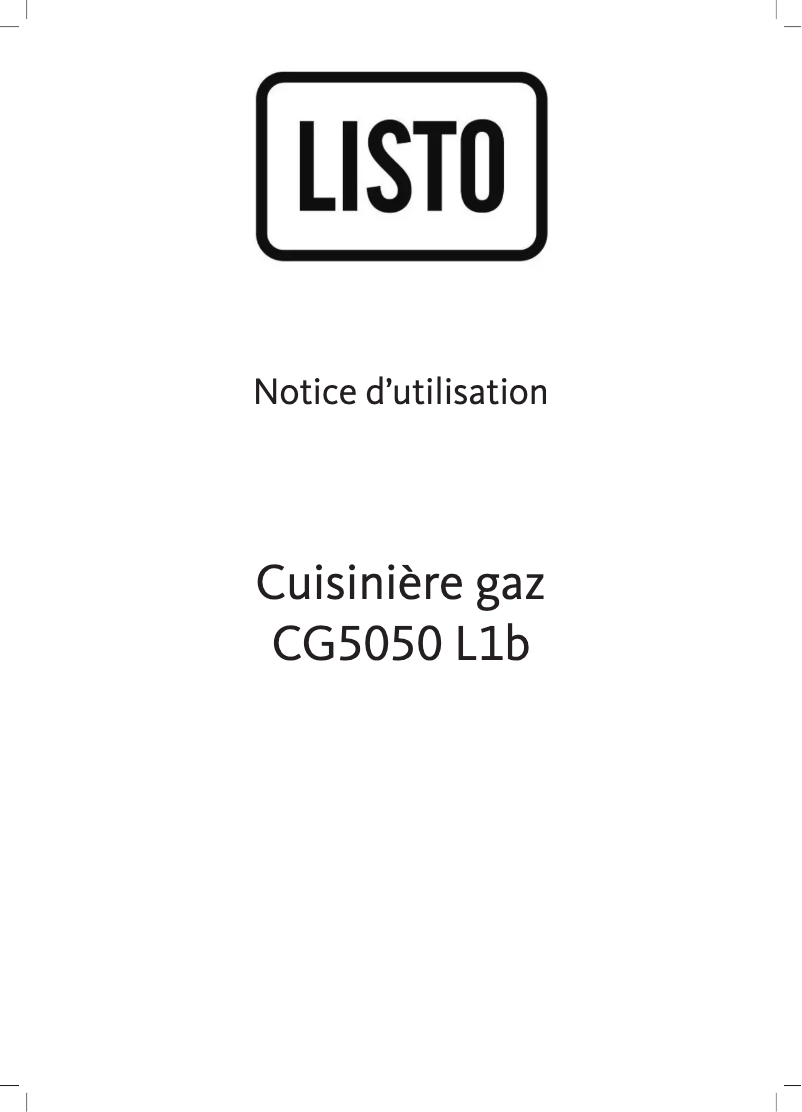 Page 1 de la notice Manuel utilisateur Listo CG5050 L1b