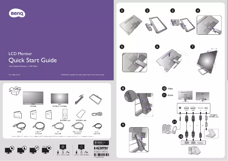 Page 1 of the manual Quick Start Guide BenQ EW2780U