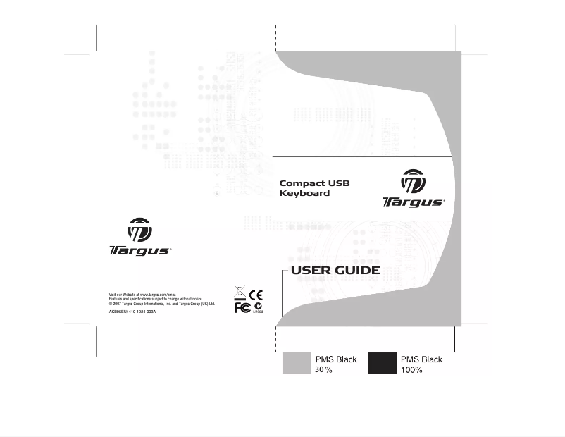 Page 1 de la notice Manuel utilisateur Targus AKB05UK