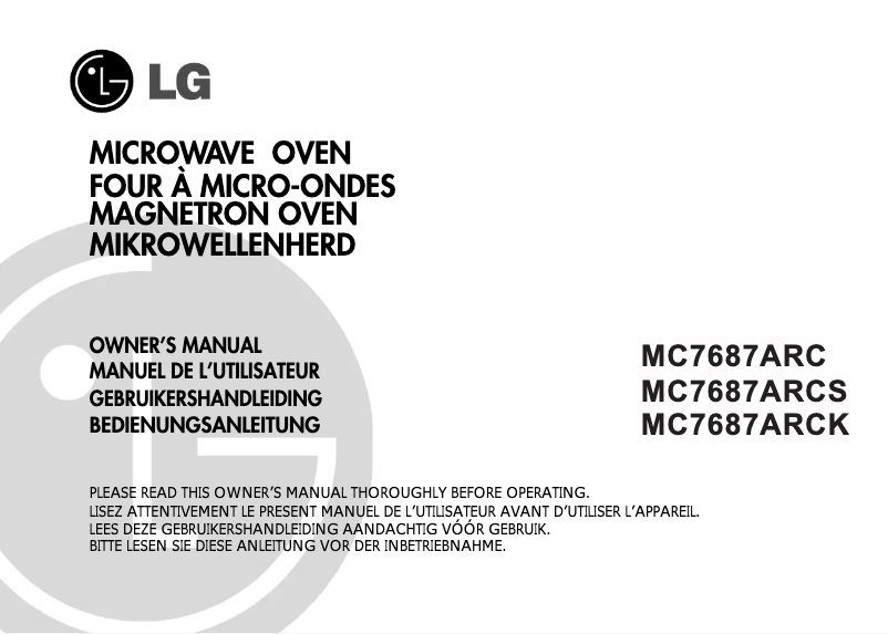 Page n°1 - Manuel utilisateur LG MC7687ARCS
