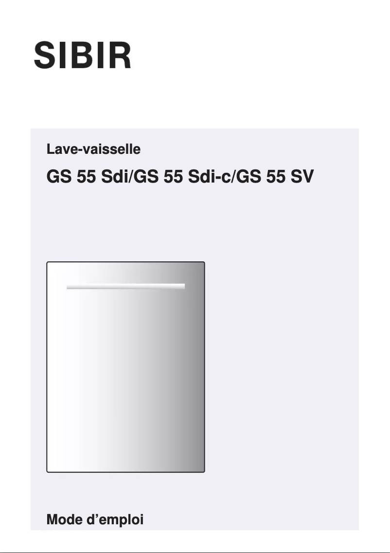 Page n°1 - Manuel utilisateur SIBIR GS 55 SV