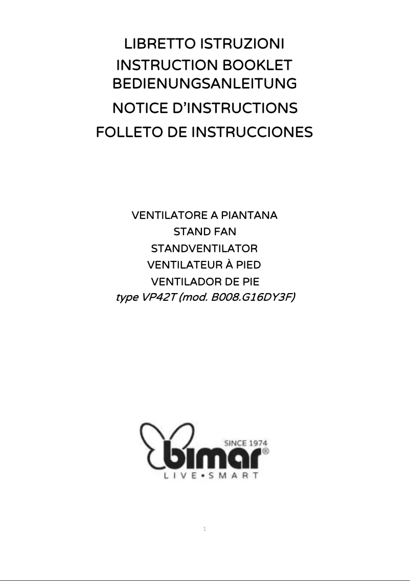 Page 1 de la notice Manuel utilisateur Bimar VP42T