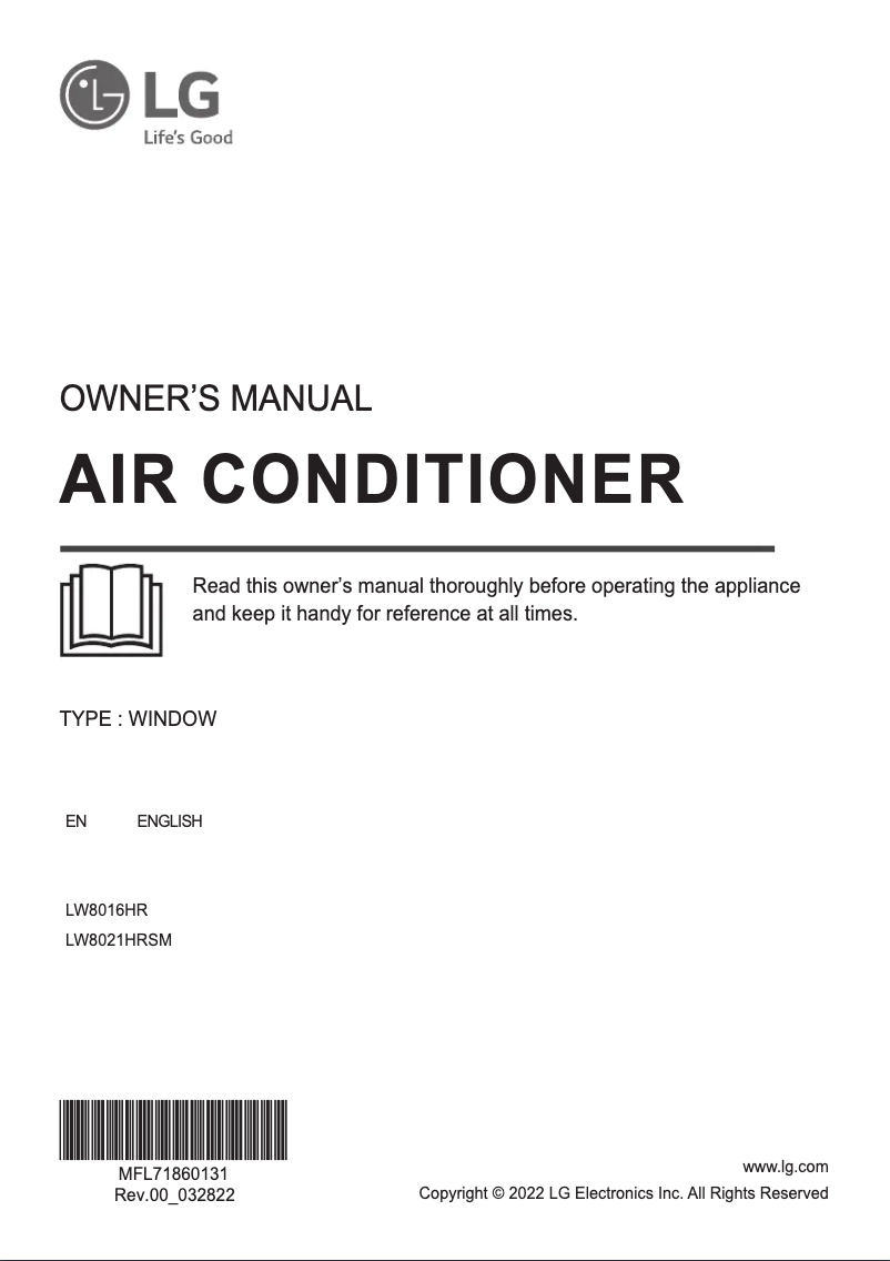 Page 1 de la notice Manuel utilisateur LG LW8021HRSM