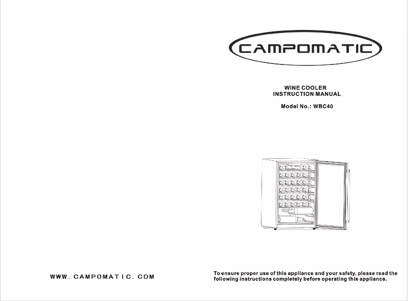 Page 1 de la notice Manuel utilisateur Campomatic WBC40