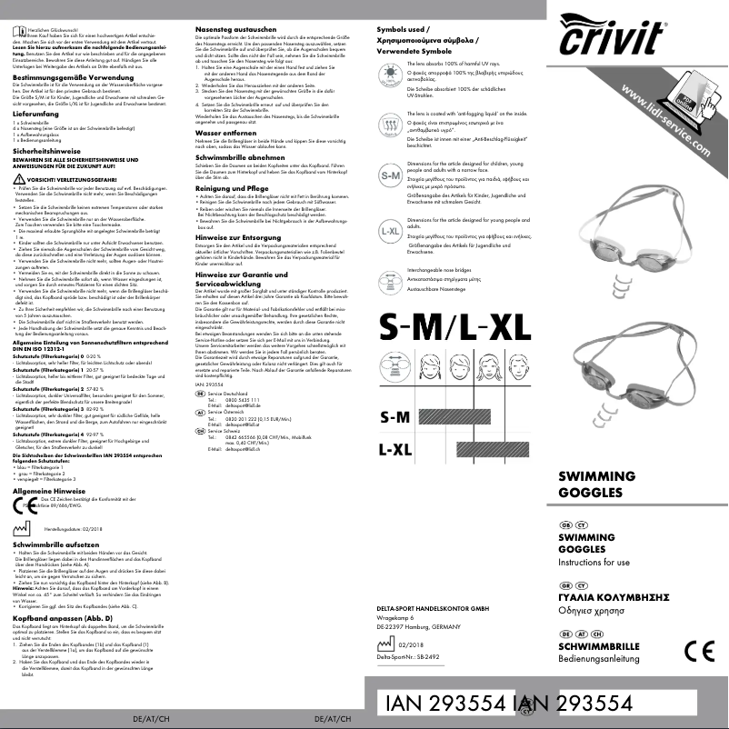 Page n°1 - Manuel utilisateur Crivit IAN 293554