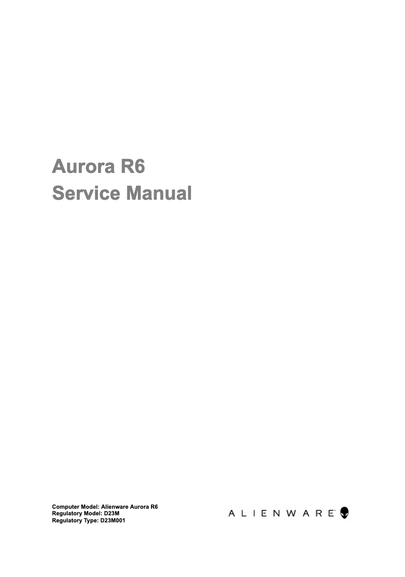 Page 1 de la notice Manuel utilisateur Alienware Aurora R6