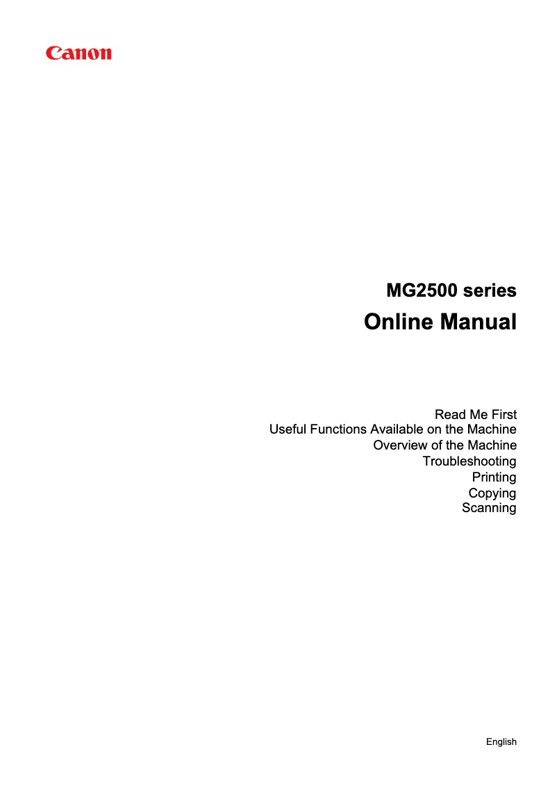 Page 1 de la notice Manuel utilisateur Canon Pixma MG2551S