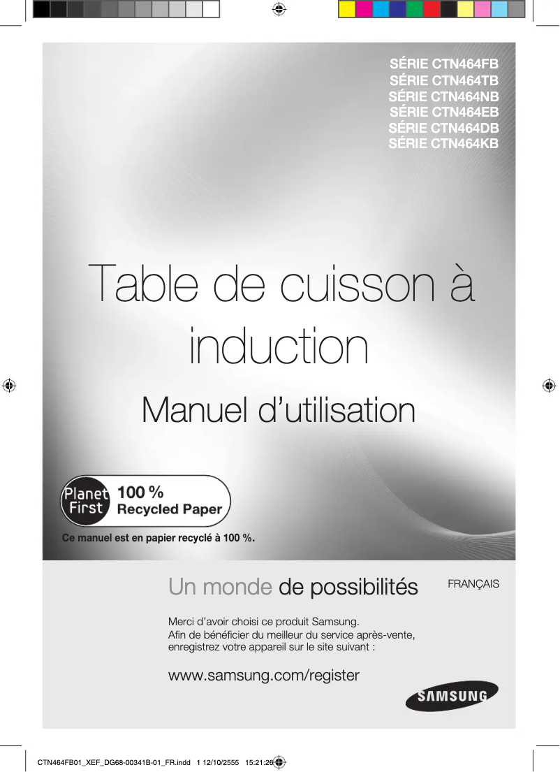 Page 1 de la notice Manuel utilisateur Samsung CTN464FB