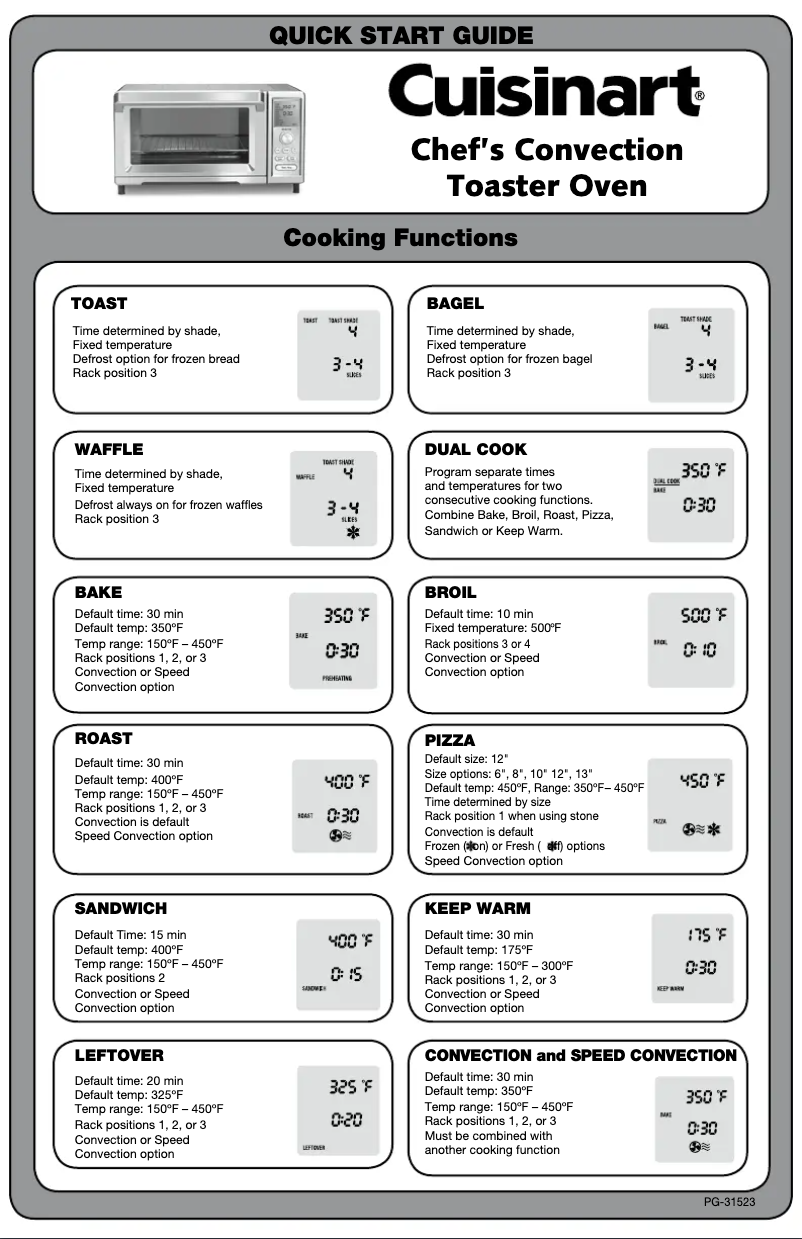 Page 1 de la notice Manuel utilisateur Cuisinart TOB-260N1
