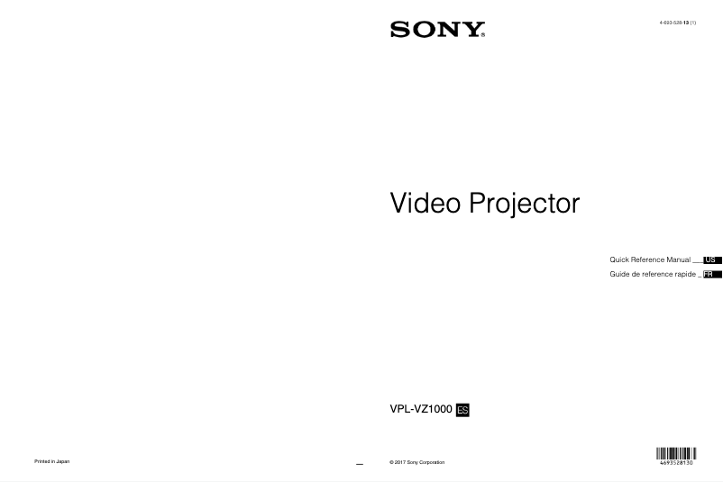 Página 1 del manual Guía de instalación Sony VPL-VZ1000ES