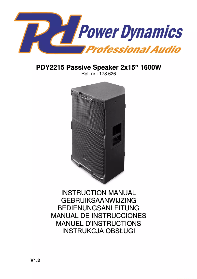 Page n°1 - Manuel utilisateur Power Dynamics PDY2215