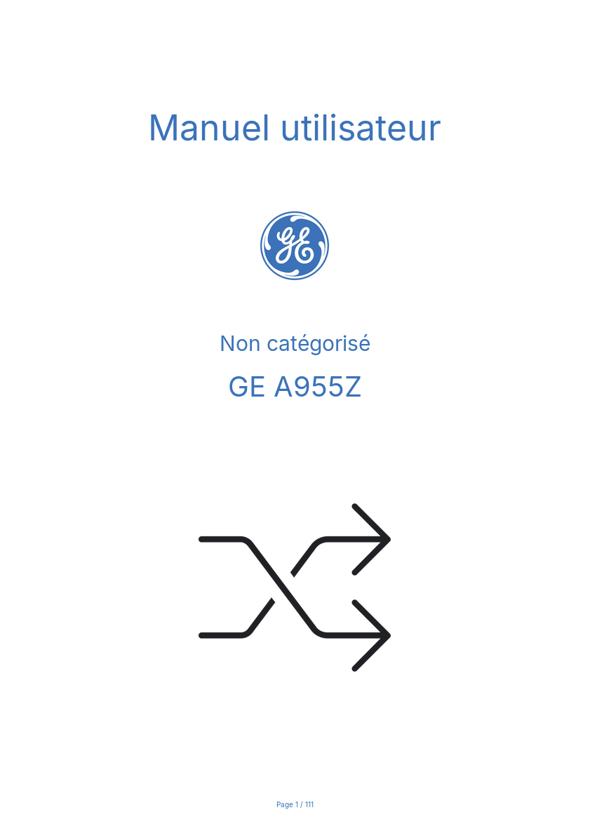 Page n°1 - Manuel utilisateur GE A955Z