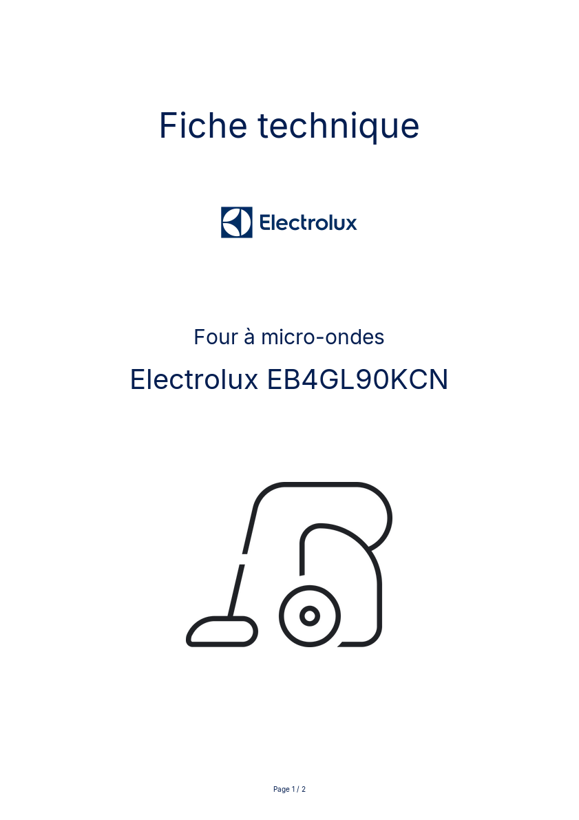 Image de la première page du manuel de l'appareil EB4GL90KCN