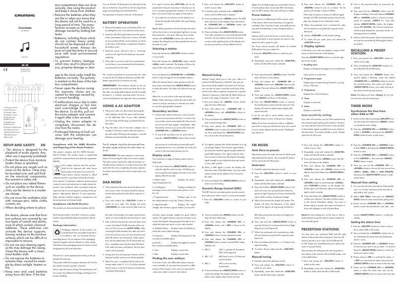 Página 1 del manual Manual de usuario Grundig Music 40