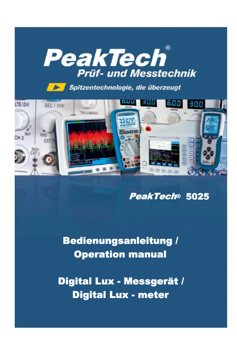 Page n°1 - Manuel utilisateur PeakTech 5025