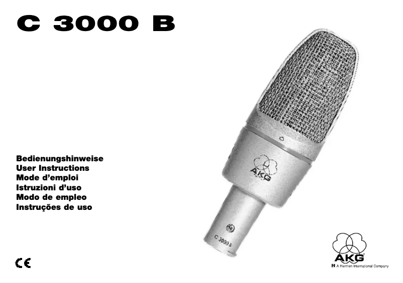 Page n°1 - Manuel utilisateur AKG C 3000 B
