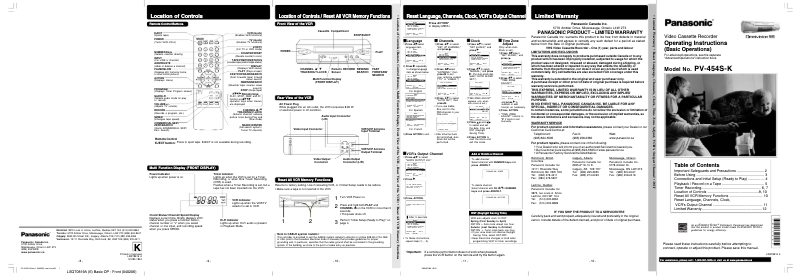 Page n°1 - Manuel utilisateur Panasonic PV-454SK