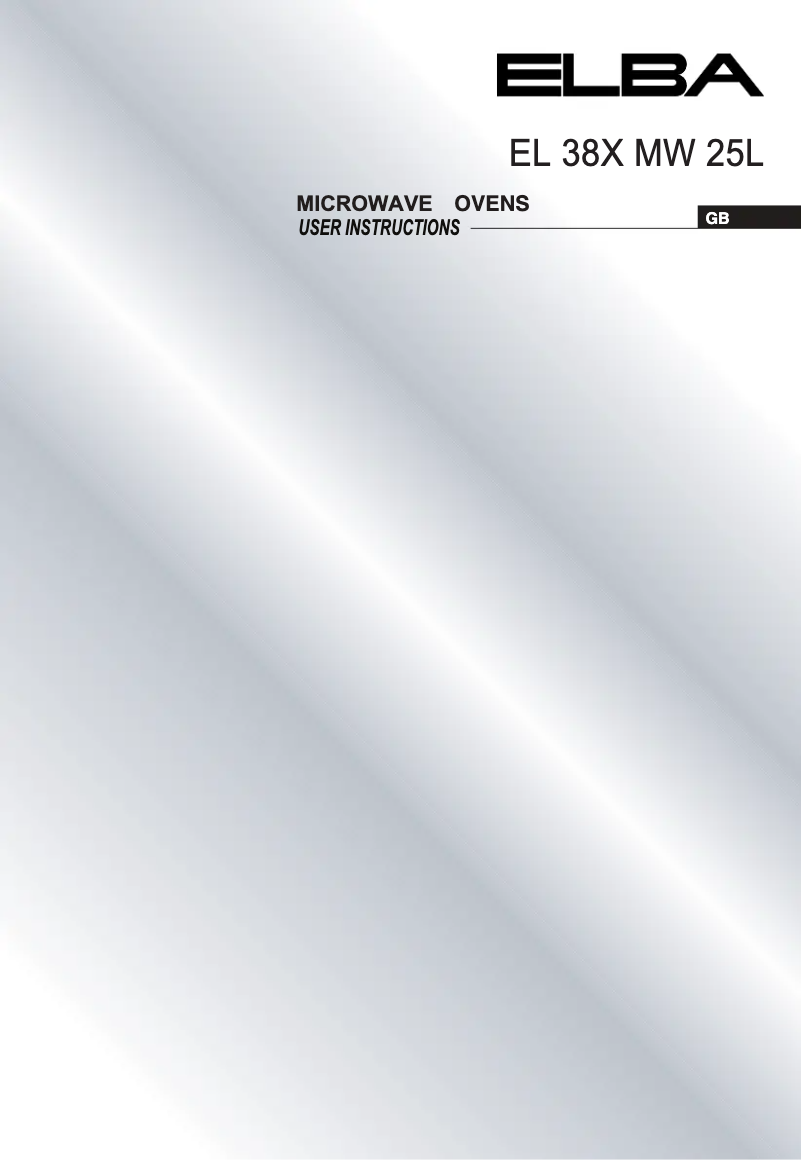 Page n°1 - Manuel utilisateur Elba Elio EL 38X MW 25L