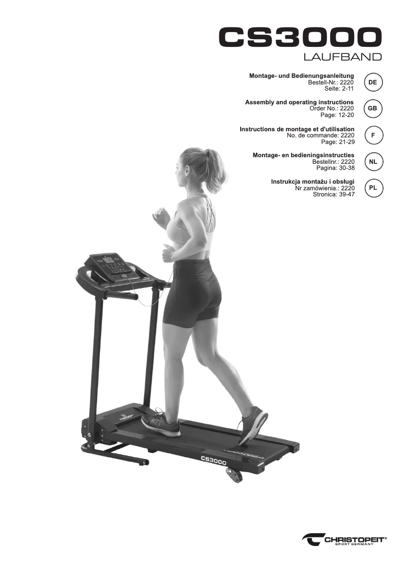 Page 1 de la notice Manuel utilisateur Christopeit CS 3000