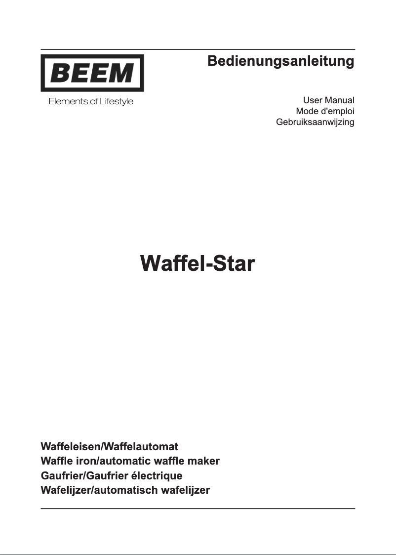 Page 1 de la notice Manuel utilisateur BEEM Waffel-Star
