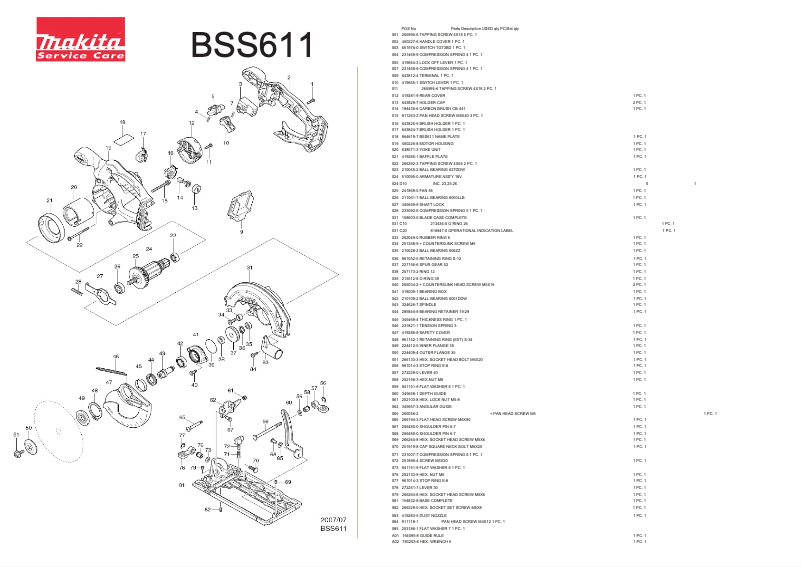 Page 1 de la notice Mode d'emploi Makita BSS611Z