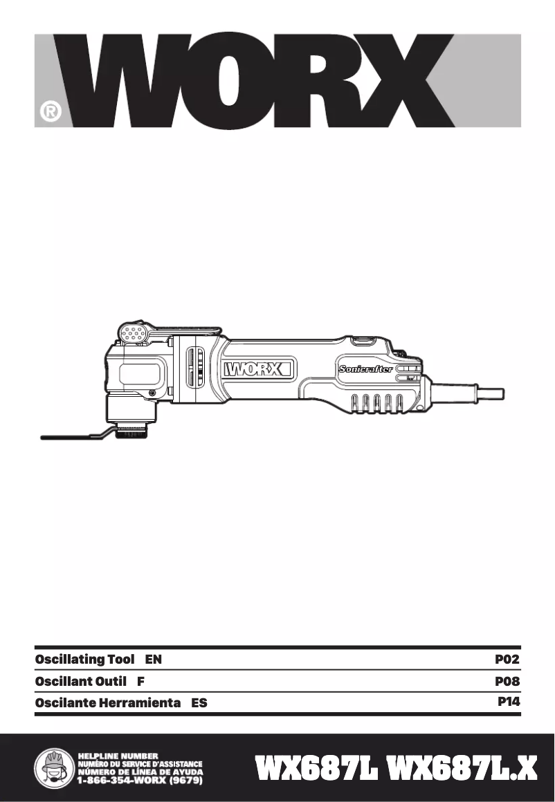 Page n°1 - Manuel utilisateur Worx WX687L