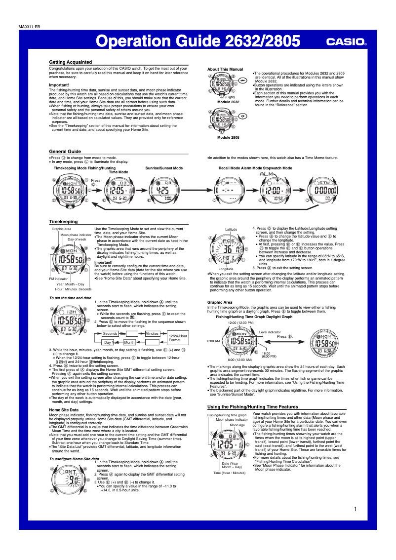 Page n°1 - Manuel utilisateur Casio PAS400B-5V