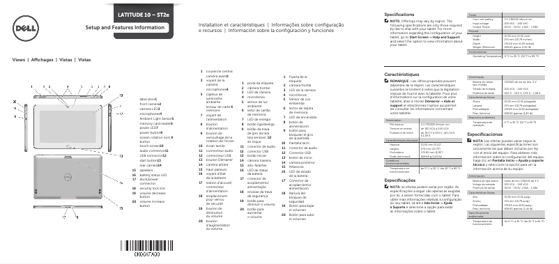 Image de la première page du manuel de l'appareil Latitude 10 ST2e