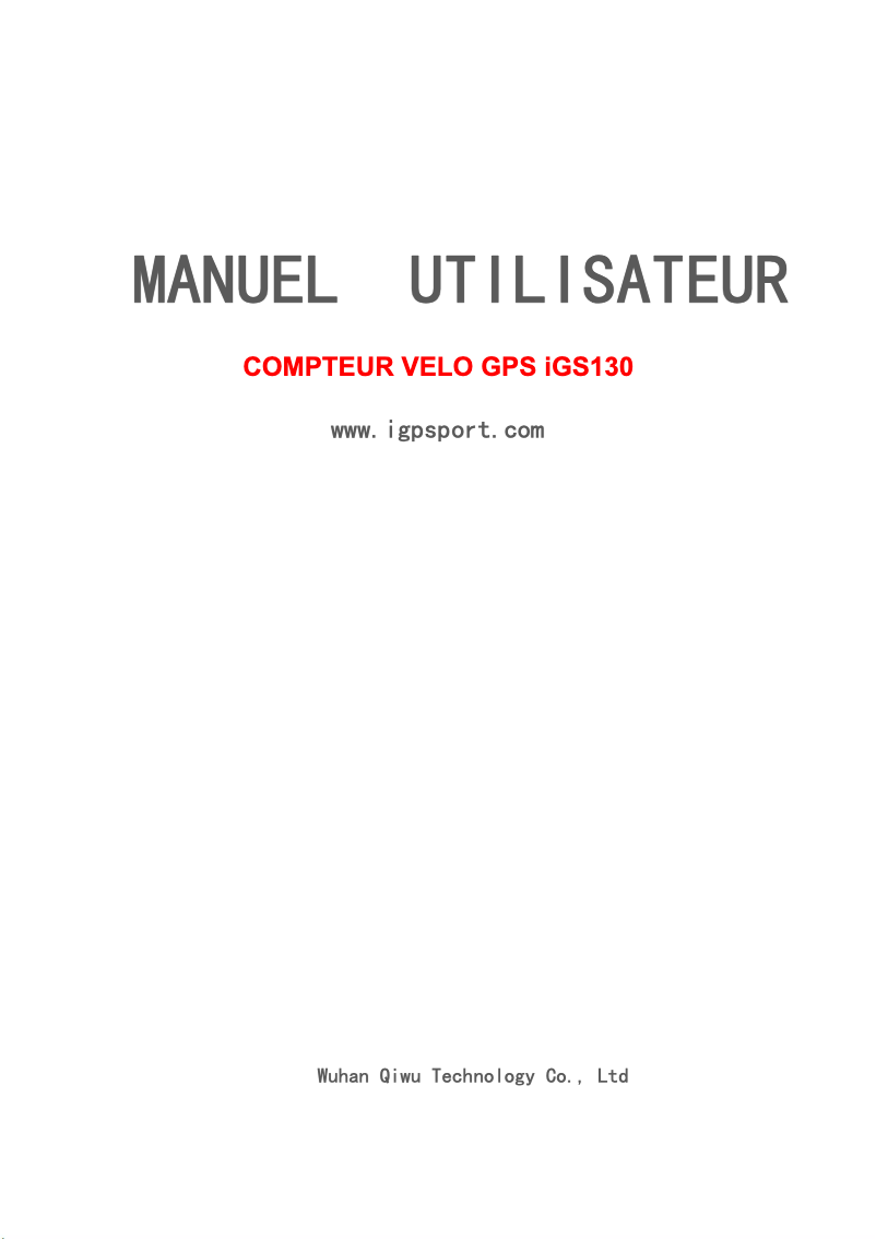 Page n°1 - Manuel utilisateur iGPSport iGS130