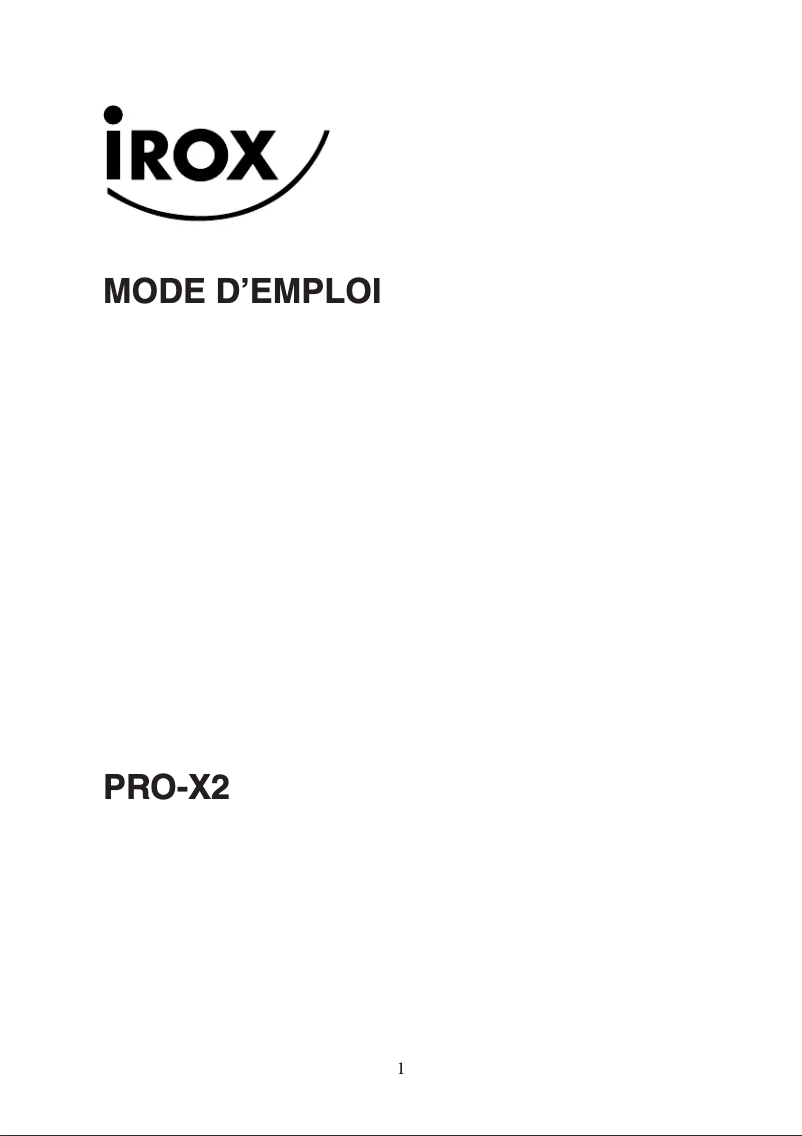 Page n°1 - Manuel utilisateur Irox PRO-X2