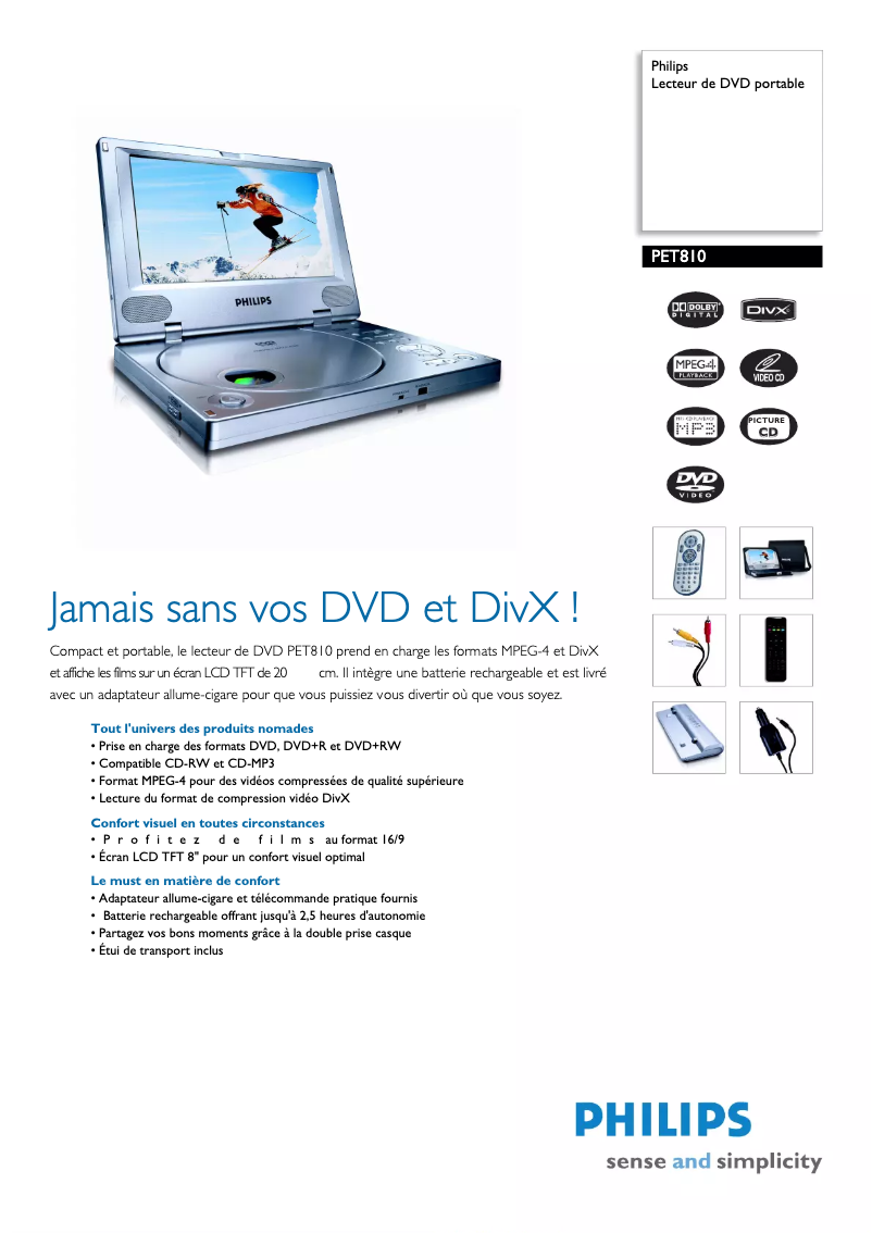 First page image of the manual for PET810