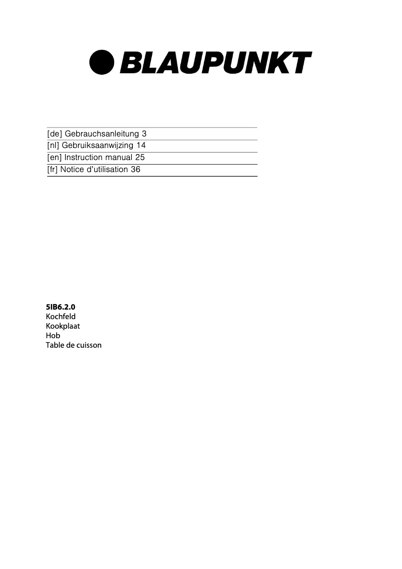 Page 1 de la notice Manuel utilisateur Blaupunkt 5IB64250