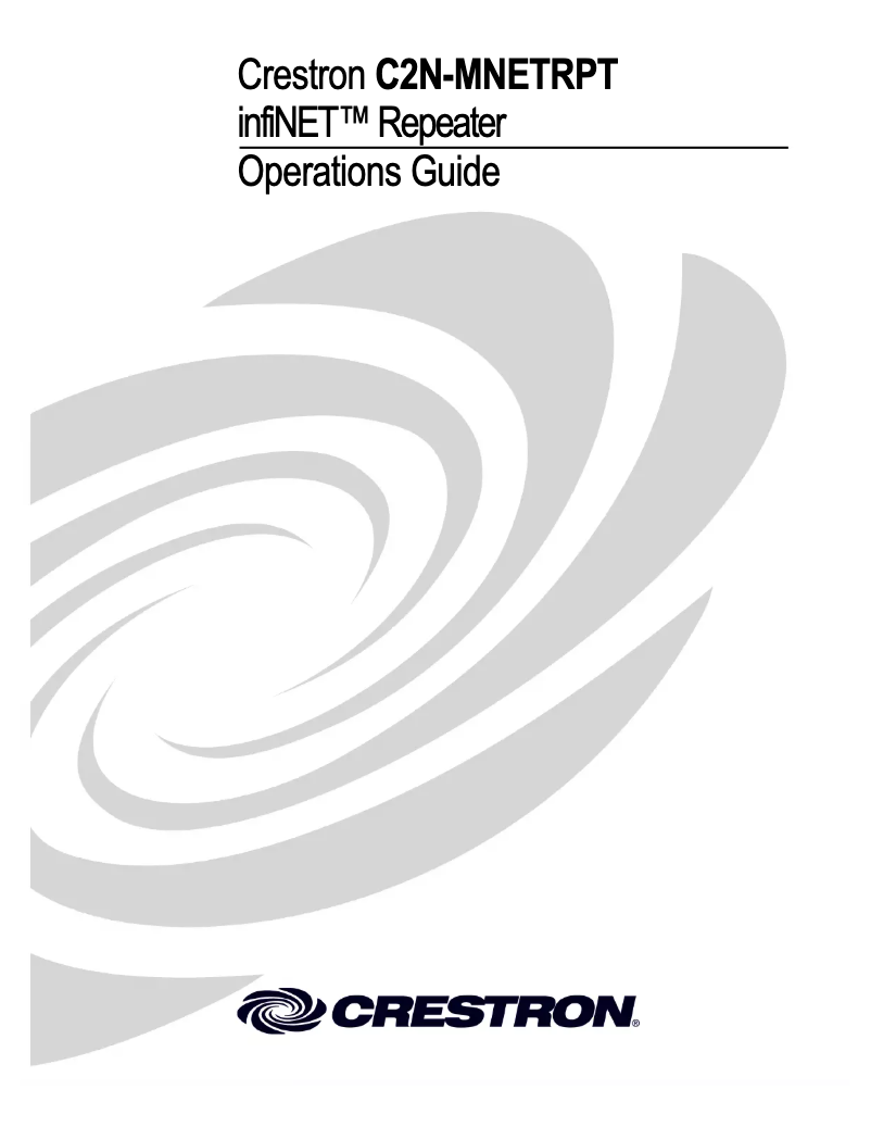 Page 1 de la notice Manuel utilisateur Crestron infiNET C2N-MNETRPT