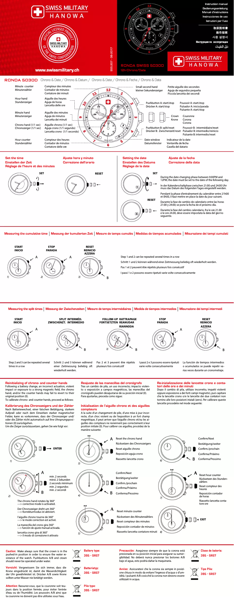 Página 1 del manual Manual de usuario Swiss Military Hanowa Patriot Chrono