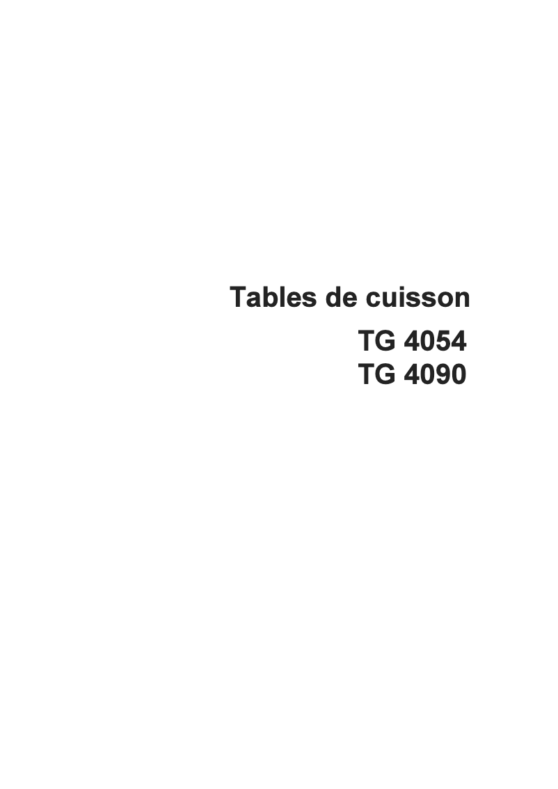 Page n°1 - Manuel utilisateur Arthur Martin-Electrolux TG4054W