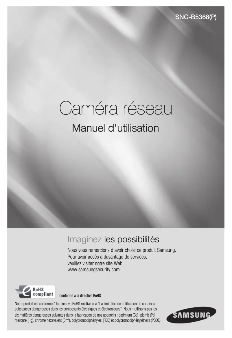 Page 1 de la notice Manuel utilisateur Samsung SNC-B5368P
